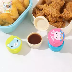 Chai Nước Sốt Hoạt Hình Hộp Bento Mini Người Bạn Động Vật Hộp Nước Tương Sốt Cà Chua Mật Ong Salad Hộp Đựng Nước Sốt Bento Hộp Phụ Kiện ELWW