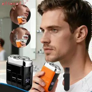 Máy cạo râu điện Mini AFTEROF, Máy cắt râu có thể sạc lại USB, Máy sấy khô và ướt cầm tay Sử dụng tiếng ồn thấp Điều khiển kép thông minh Bảo trì râu bằng điện