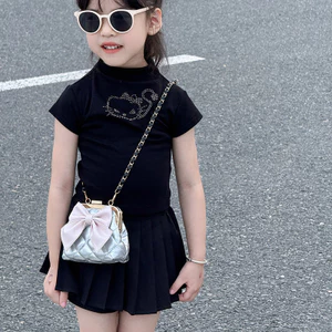 Vòng bít Nơ Bé Gái Túi Tinh Tế Màu Sắc Tươi Sáng Phiên Bản Hàn Quốc Cao Cấp Phong Cách Phương Tây Bé Gái Túi Messenger Phong Cách Mới