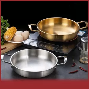 Nồi mì vàng hải sản nồi súp nhỏ nồi mì ăn liền hai tai nồi cá tuyết thép không gỉ khô nồi mì ăn liền