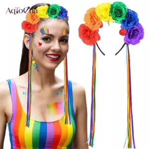 AqToCna Cầu Vồng Hoa Hồng Lông Ruy Băng Tóc Ruy Băng Lông Tơ Mũ Phụ Kiện Tóc Ngày Niềm Tự Hào AqToCna