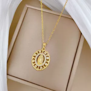 Vòng cổ chân dung hình bầu dục Ánh sáng thời trang sang trọng Niche Thiết kế độc đáo Cảm giác cao cấp Sang trọng Thanh lịch Phù hợp với Chuỗi xương đòn tinh tế 2026-6 @