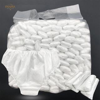 PNPIA- 10x Quần lót dùng một lần Giấy dệt đôi màu trắng Quần lót Unisex thả
