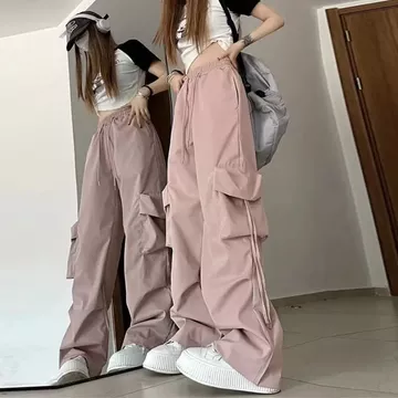 Quần nữ mùa thu Quần yếm nữ Quần thường ngày dành cho nữ thể thao nữ ống rộng nữ nỉ nữ Xuân Thu