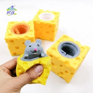 Chuột ép phô mai giảm căng thẳng - Trang trí bàn dễ thương cho người lớn và trẻ em
