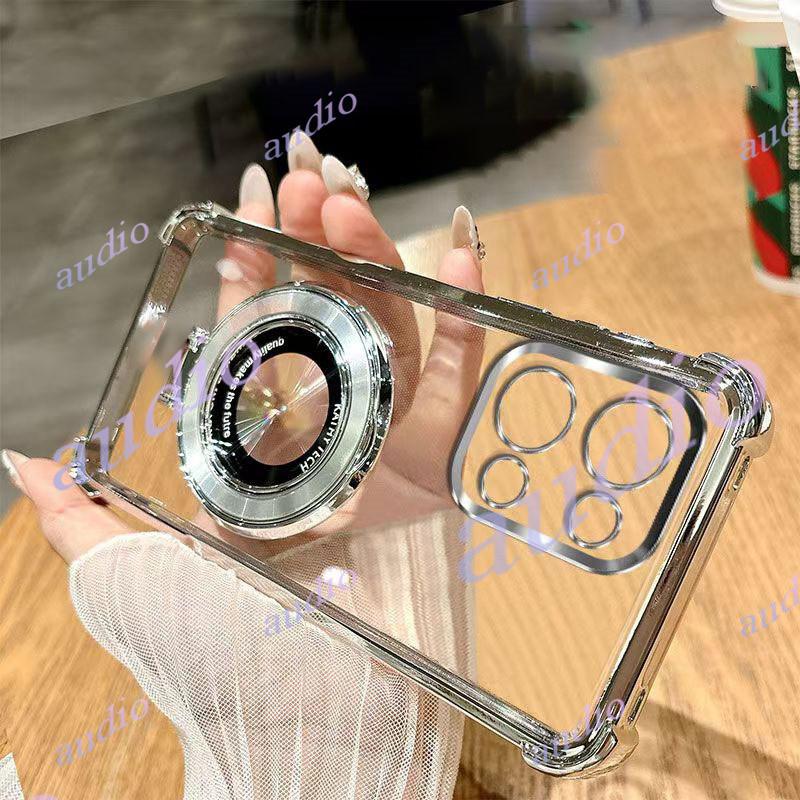 Ốp điện thoại trong suốt mạ bốn góc OPPO A6 Pro 5G có giá đỡ cho Oppo A6 Pro A6Pro A6x 4G 5G 2025 Ốp lưng silicon mềm chống sốc cho OPPO A6Pro OPPOA6 Pro OppoA6x 5G