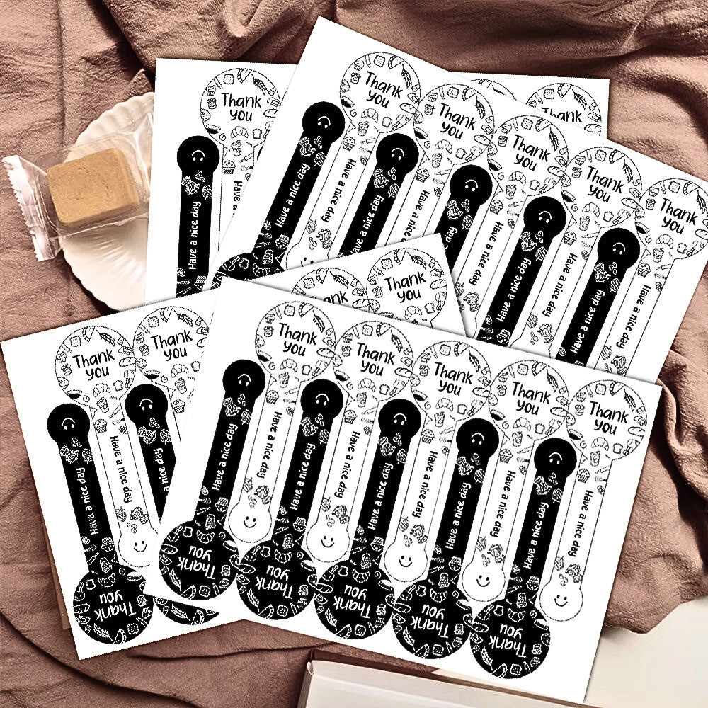 Sticker thank you TE75 set 100 tem cảm ơn đẹp dùng cho hộp túi sản phẩm