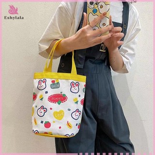 Túi đựng hộp cơm trưa Graffiti họa tiết động vật, Túi Bento di động bằng vải Canvas [MỚI]