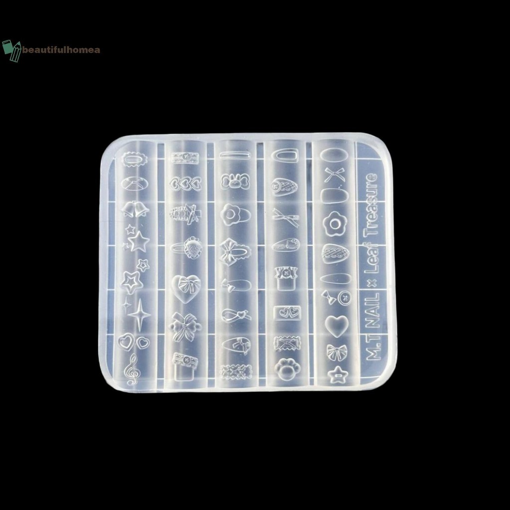 BeautifulHomeA Nơ 3D Khuôn Làm Móng Tay Silicon Hoa Ngọt Ngào Trái Tim Ren Móng Tay Trong Suốt Mẫu DIY Nail Art Trang Trí Dụng Cụ Thiết Kế Làm Móng Tay VN