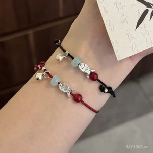 Vòng tay handmade tre và dây đỏ, phong cách Trung Hoa đơn giản - Quà tặng bạn gái
