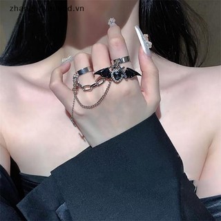 Phụ kiện thời trang nữ y2k gothic, nhẫn cánh quỷ điều chỉnh được