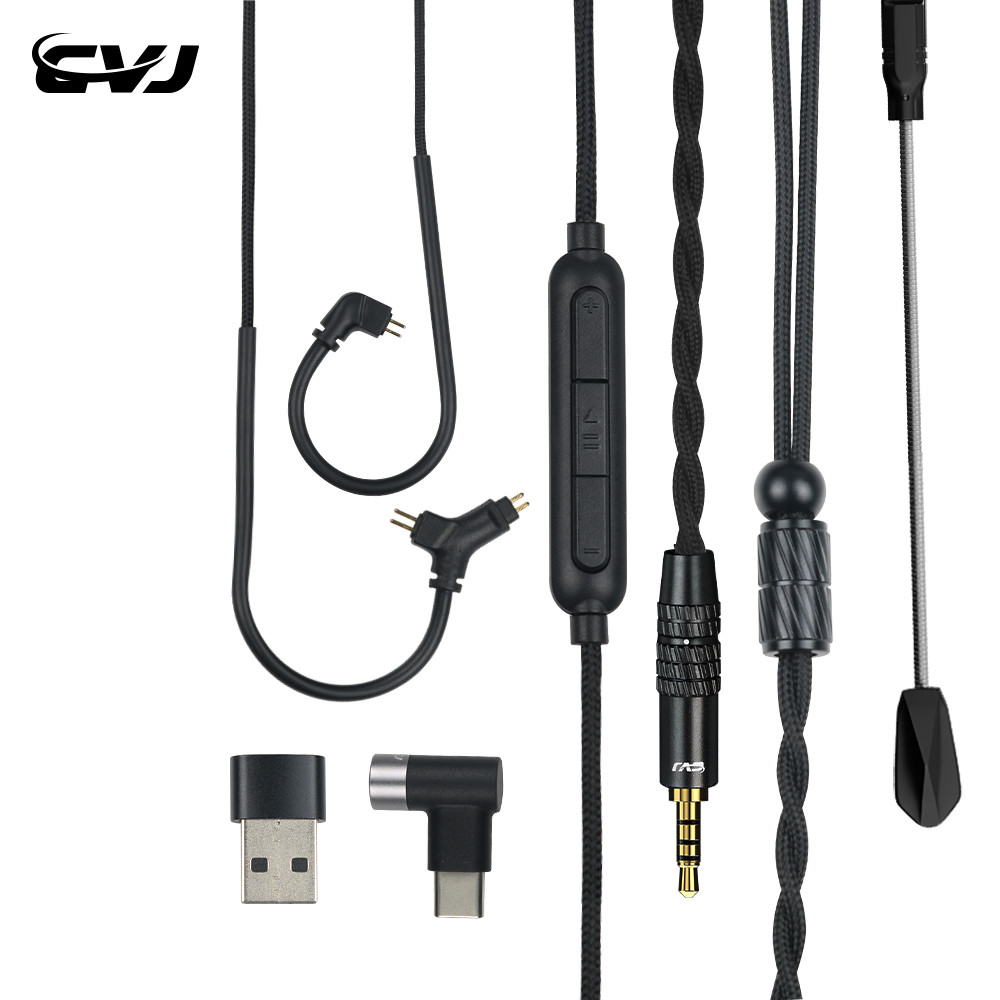 CVJ HATO2 có Mic dài khoảng 2 mét Cắm tai nghe 3,5 / Type-C Tai nghe OFC Cáp 0,78mm HATO Phiên bản thứ 2  HATO 2