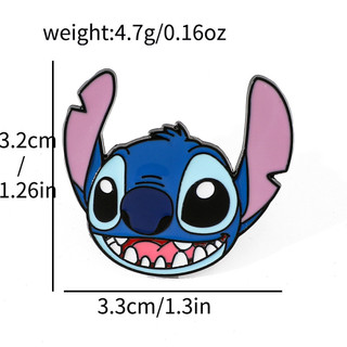 4 Cái / bộ ‌Hoa Hướng Dương Stitch Bunny Tai Stitch Hợp Kim Pin Hoạt Hình Kim Loại Thổ Cẩm Cho Túi Mũ Sinh Viên
