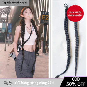Tóc giả đuôi ngựa tết bím dài 70cm/60cm, chất tóc tổng hợp bền đẹp, dễ gắn, tạo kiểu nhanh chóng