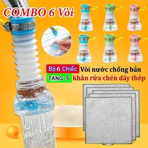 Đầu Vòi Chống Bắn Nước Có Bộ Lọc Xoay 360 Độ