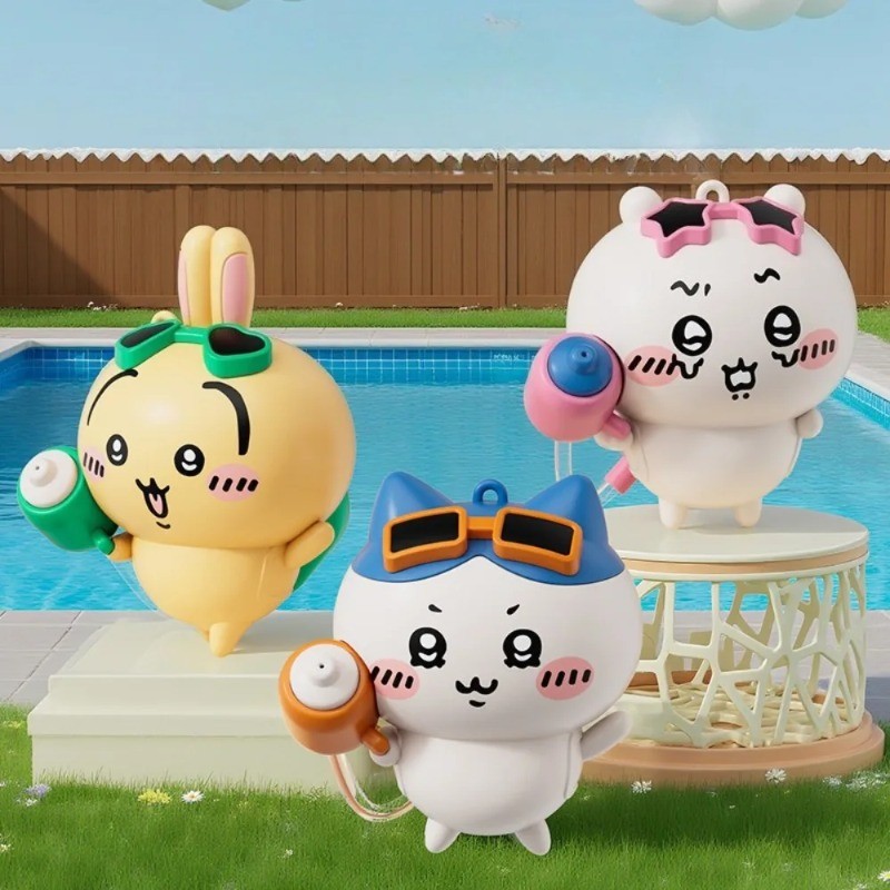 Chiikawa Anime Súng Nước Móc Khóa Hoạt Hình Dễ Thương Bắn Ra Móc Khóa Bãi Biển Mùa Hè PVC Đồ Chơi Quà Tặng Cho Trẻ Em Và Người Lớn Sưu Tập Phụ Kiện