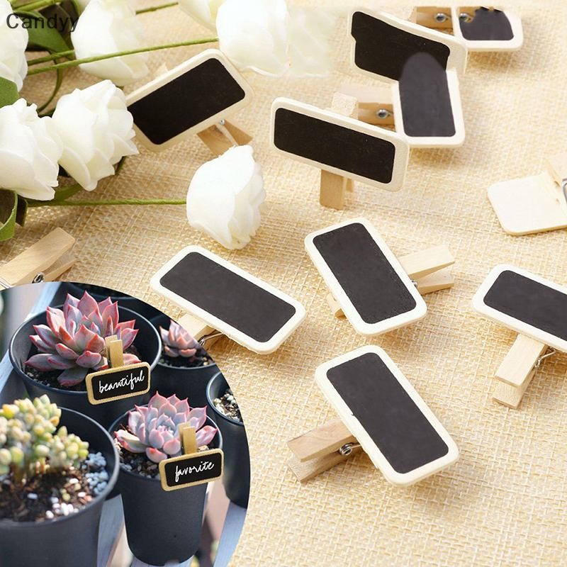 NDY 50 gỗ tin nhắn đá phiến hình chữ nhật kẹp bảng thẻ ghi nhớ nhãn N