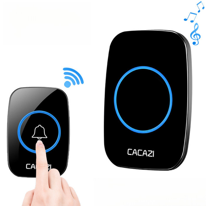 Chuông cửa không dây Khoảng cách xa 200 mét 38 Âm nhạc Có thể điều chỉnh Âm lượng Chuông cửa không thủng gia đình IPX4 Chống nước