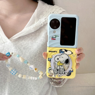 Ốp điện thoại gấp cho Oppo Find N3 Flip Boyang Design Snoopy Starman Giá đỡ từ tính Vòng tay vỏ điện thoại tpu cứng