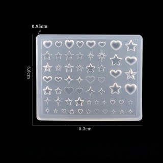[savemoneyeveryday] Sáng Tạo 3D Heart Star Pentagram Khuôn Làm Móng Tay Silicon DIY Trang Trí Móng Tay Nghệ Thuật Trong Suốt Mẫu Làm Móng Tay Cho Móng Tay Charm [vn]