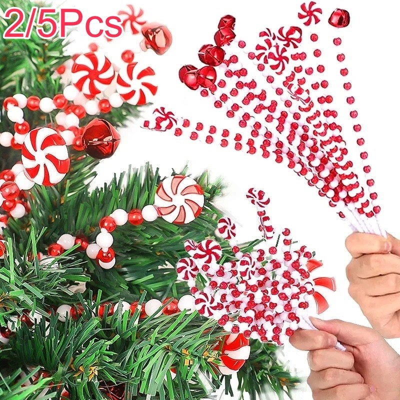 2 / 5 Chiếc Vòng Hoa Bình Trang Trí Giáng Sinh Trang Trí Kẹo Chuông Hạt Nhánh Cây Giáng Sinh Trang Trí Tiệc Quà Tặng