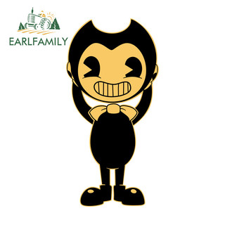 EARLFAMILY Bendy Anime Ngộ nghĩnh Dán Xe Hơi Thời Trang Chống Trầy Xước Vinyl Decal Thích Hợp Cho Hành Lý Ốp Lưng Kính Chắn Gió Xe Máy