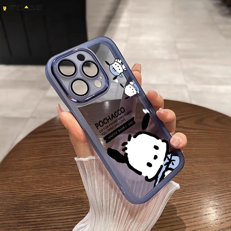 Dành Cho Xiaomi 17 15 15S 15T Civi 5 4 Pro Max Poco F8 C71 M7 X7 F7 Pro Ultra Ốp Điện Thoại Có Ống Kính Máy Ảnh Phim Hoạt Hình Chó Pochacco Dễ Thương Màu Xanh Trong Suốt Vỏ Mềm
