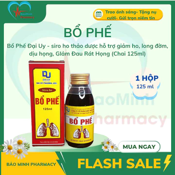 Bổ Phế Đại Uy - siro ho thảo dược hỗ trợ giảm ho, long đờm, dịu họng, GIảm Đau Rát Họng (Chai 125ml)