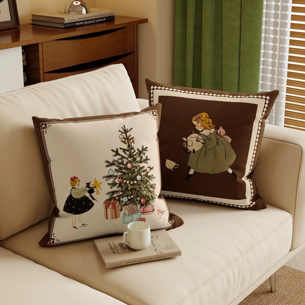 Giáng Sinh Gối Nhà Bắc Âu Ngày Lễ Trang Trí Ngắn Sang Trọng Sofa Đệm Gối Gói Đơn