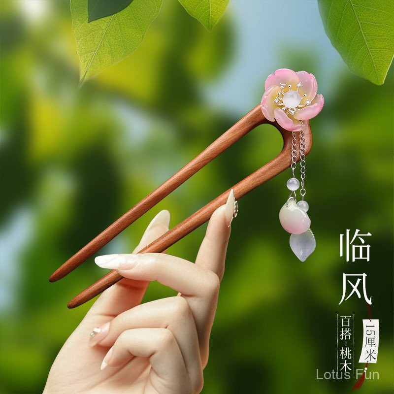 Kẹp Tóc Hình Chữ U Cảm Giác Cao Cấp, Cổ Điển - Phương Pháp Truyền Thống Trung Quốc Với Họa Tiết Hoa Tươi Và Sườn Xám Bóng