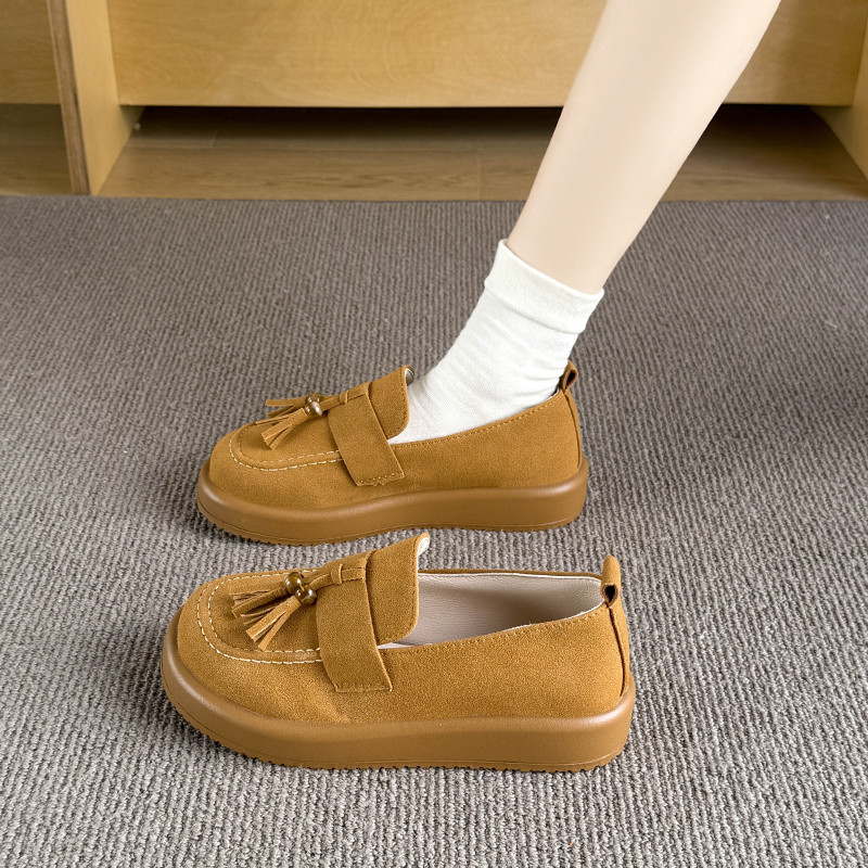 Atikota Nữ Giày Đế Bằng Slip-on Thời Trang Lắc Nhỏ Trang Trí Retro Đa Năng Thoải Mái Nhẹ Thường Ngày Đế Bằng