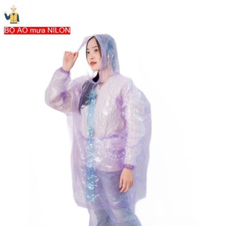 {COMBO 10 BỘ - QUÁ RẺ } Bộ quần áo mưa nilon tiện ích cho người lớn trẻ em, áo mưa tiện lợi