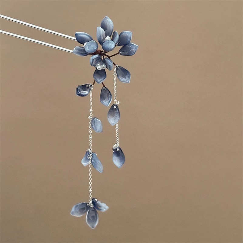 MAUROPOLI - Kẹp tóc hoa cổ điển và mũ Hanfu cao cấp, phụ kiện tóc sườn xám dành cho cô gái