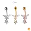 Bướm Zircon Pha Lê PiercingSurgical Steel Rốn Xuyên Bụng Nút Nhẫn Mới