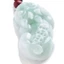 Vòng cổ mặt dây chuyền Unisex Jade Pixiu - Jadeite tự nhiên màu xanh nhạt (BeanSeed) - Dây bện đen có hạt đỏ - Dây chuyền áo len có thể điều chỉnh (21-50cm)