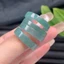Vòng nước xanh loại đá A Jadeite tự nhiên - Dây rộng được đánh bóng mịn - Chứng nhận thủ công Unisex (Đường kính trong 15-21mm)