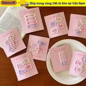 ESSENCEH 4 Cái / bộ Kẹp Tóc, Kẹp Tóc Hình Học Dễ Thương, Mũ Nhiều Màu Sắc Ngọt Barrettes Cho Bé Gái