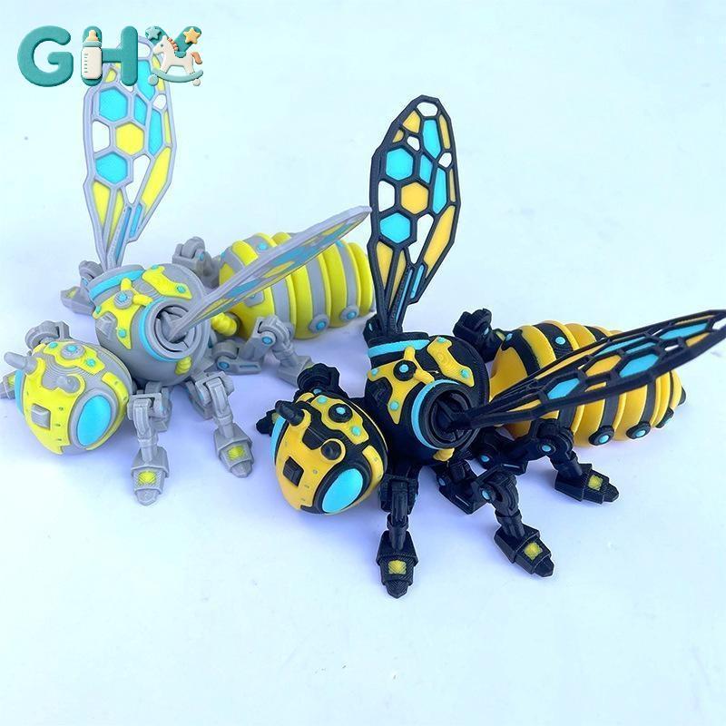 GHX 3D In Hình Cơ Ong Tập Hợp Nhân Vật Hành Động Di Động Khớp Thời Trang Để Bàn Trang Trí Cho Trẻ Em Bé Trai Quà Tặng Năm Mới VN