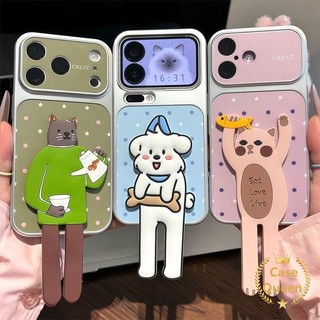 Ốp lưng cho iPhone 16 11 12 14 15 13 17 Pro Max XR X XS Max Air 14 Plus Siêu phổ biến Chân dài hình ngôi sao mèo và chó có chấm bi