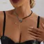 PNPIA- Mới Y2K Trái Tim Đính Hạt Nelace Nữ Boho Nối Xương Đòn Dây Xích Choker Trang Sức Thời Trang Tinh Tế