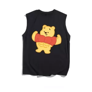 Winnie the Pooh Cơ Gấu In Hình Áo Vest Nam Nữ Hợp Thời Trang Phù Hợp Với ins Rời Phiên Bản Hàn Quốc Thường Ngày Mùa Hè Áo Thun Không Tay Mặc Ngoài