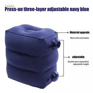 PNPIA- Gối tựa chân bơm hơi PVC Chuyến bay ngủ tựa chân Gối 3 lớp Chiều cao có thể điều chỉnh Xe buýt Du lịch Chân gối