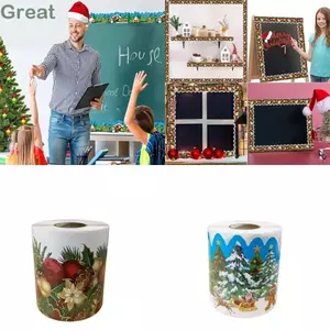 Nhãn dán viền trang trí Giáng sinh tuyệt vời, Nhãn dán khung cửa sổ thủ công thủ công Nhãn dán tường, Quà tặng Decal treo tường Xmas Trang trí tiệc Băng giấy