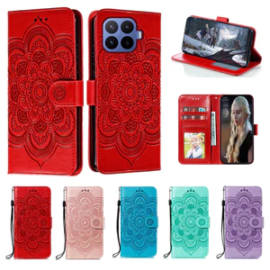 Emboss Hoa Da Ốp Lưng Điện Thoại Xiaomi 17T Pro 5G Datura Ví Lật Sách Dành Cho Xiaomi 17T 5G Bao Funda