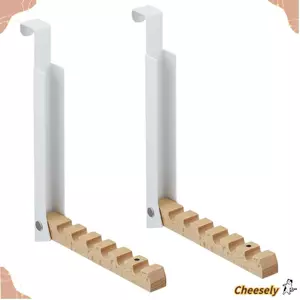 Móc treo trên cửa, Giá phơi quần áo đa năng có thể gập lại, Giá treo áo bằng gỗ tiết kiệm không gian 6 khe cắm cho du lịch