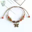 Cá Tính Có Thể Điều Chỉnh Vòng Tay Đính Hạt Gốm Vintage Phong Cách Dân Tộc Bướm Mặt Dây Chuyền Vòng Tay Bohemian Trang Sức Quà Tặng