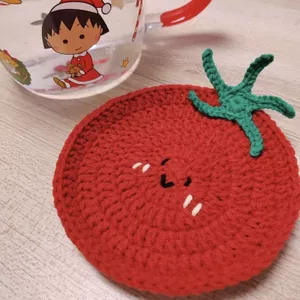 Khuyến Nghị Cà Chua Vui Móc DIY Giải Nén Coaster Người Mới Bắt Đầu Móc Túi Cà Chua Móc Chất Liệu Túi Người Mới Bắt Đầu