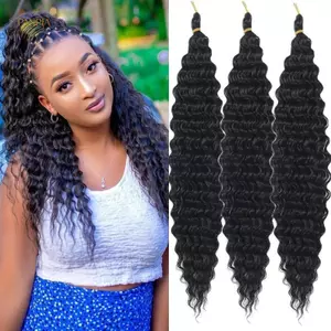 PNPIA- Sâu Sóng Xoắn Móc Tóc Boho Bện Tóc Tổng Hợp Xoăn Tóc Móc Bím Tóc Nhiệt Độ Cao Sợi Bện Phần Mở Rộng Tóc