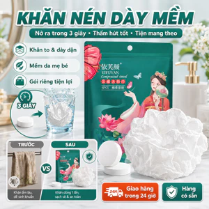 ⚡Ship Nhanh⚡Khăn nén lớn dày dặn da mềm | Khăn rửa mặt sợi mẹ bé thấm hút | Gói riêng lẻ khăn nén tiện lợi mang theo