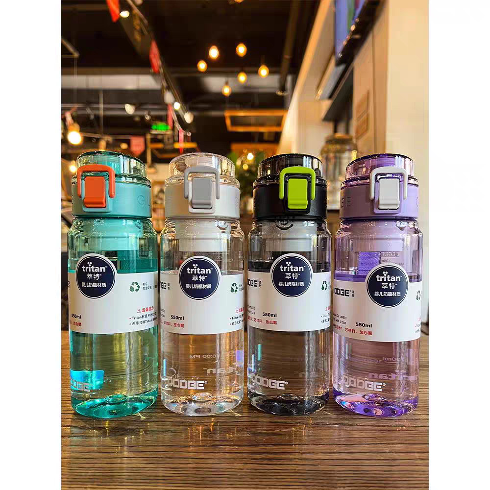 【🔥】Bình nước Tritan 550/680ml (Không BPA): Nắp 1 chạm chống rò rỉ, quai xách! Hợp đi học/làm việc